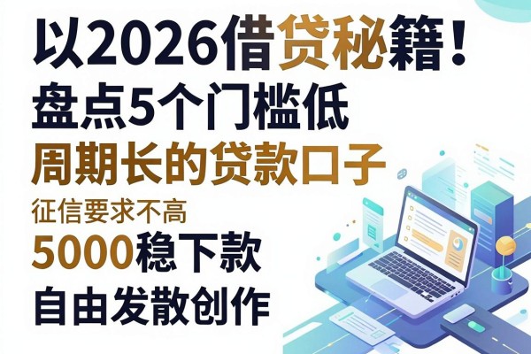 2026借贷秘籍！盘点5个门槛低周期长的贷款口子，征信要求不高5000稳下款