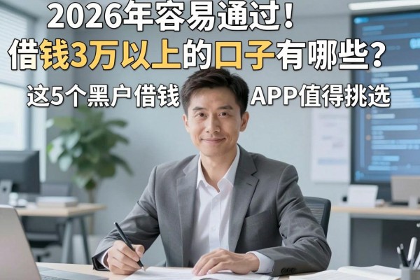2026年容易通过!借钱3万以上的口子有哪些?这5个黑户借钱APP值得挑选!