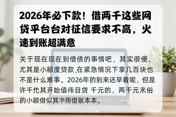 2026年必下款!借两千这些网贷平台对征信要求不高,火速到账超满意