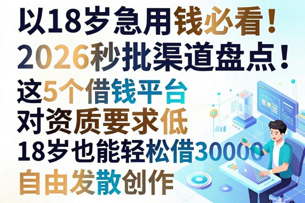 18岁急用钱必看!2026秒批渠道盘点:这5个借钱平台对资质要求低,18岁也能轻松借30000