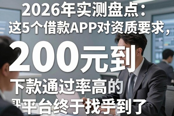 2026年实测盘点:这5个借款APP对资质要求,200元到,下款通过率高的平台终于找到了
