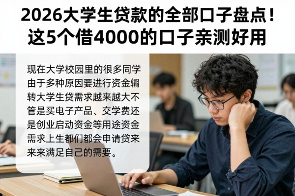 2026大学生贷款的全部口子盘点!这5个借4000的口子亲测好用