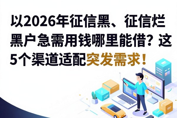 2026年征信黑、征信烂、黑户急需用钱哪里能借？这5个渠道适配突发需求！