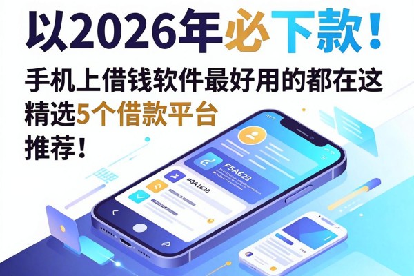2026年必下款！手机上借钱软件最好用的都在这，精选5个借款平台隆重推荐！