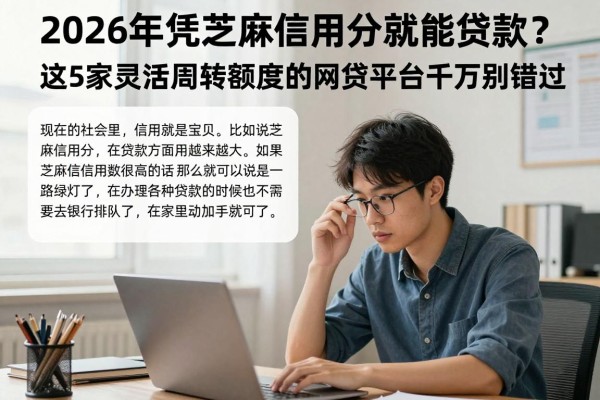 2026年凭芝麻信用分就能贷款？这5家灵活周转额度的网贷平台千万别错过！