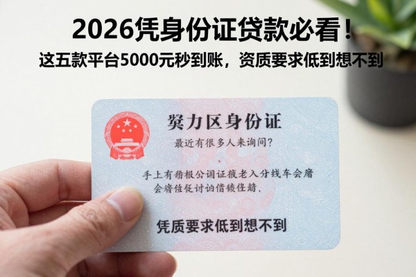 2026凭身份证贷款必看!这五款平台5000元秒到账,资质要求低到想不到