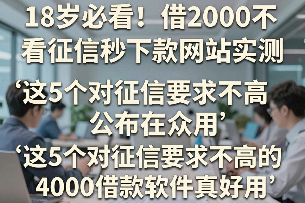 18岁必看!借2000不看征信秒下款网站实测,这5个对征信要求不高的4000借款软件真好用