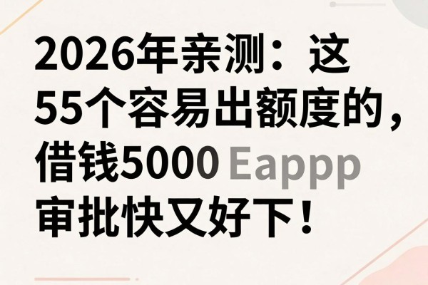 2026年亲测:这5个容易出额度的app,借钱5000审批快又好下!