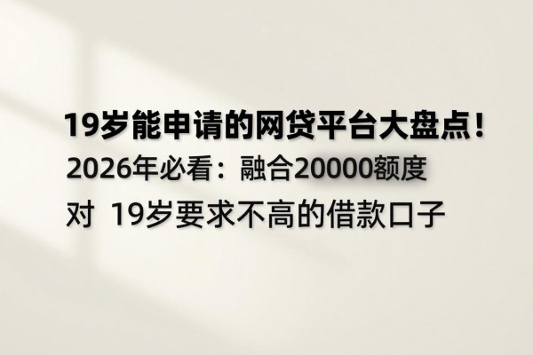 19岁能申请的网贷平台大盘点!2026年必看:融合20000额度、对19岁要求不高的借款口子