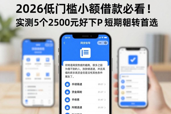 2026低门槛小额借款必看！实测5个2500元好下款APP，短期周转首选