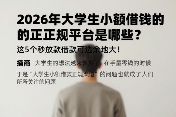 2026年大学生小额借钱的正规平台是哪些？这5个秒放款借款口子可选余地大！