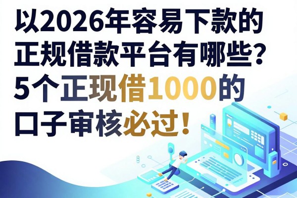 2026年容易下款的正规借款平台有哪些?这5个正规借1000的口子审核必过!