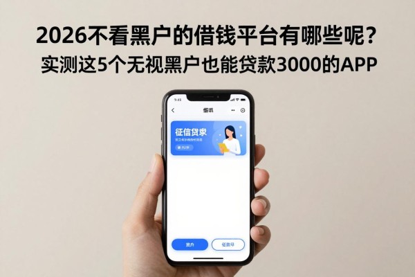2026不看黑户的借钱平台有哪些呢？实测这5个无视黑户也能贷款3000的APP
