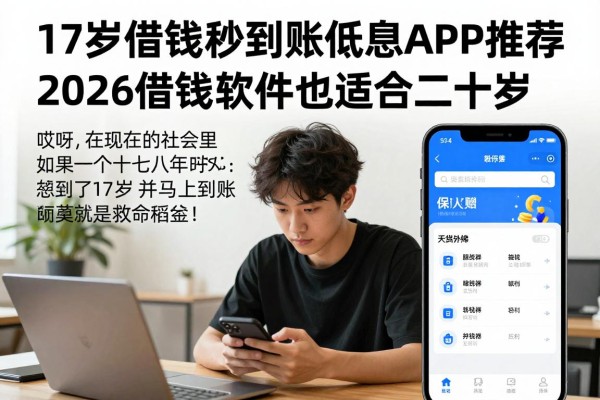 17岁借钱秒到账低息APP推荐,2026最新速贷攻略!这五个借钱软件也适合二十岁