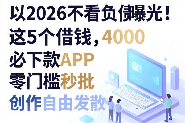 2026不看负债新口子曝光！这5个借钱4000必下款APP零门槛秒批