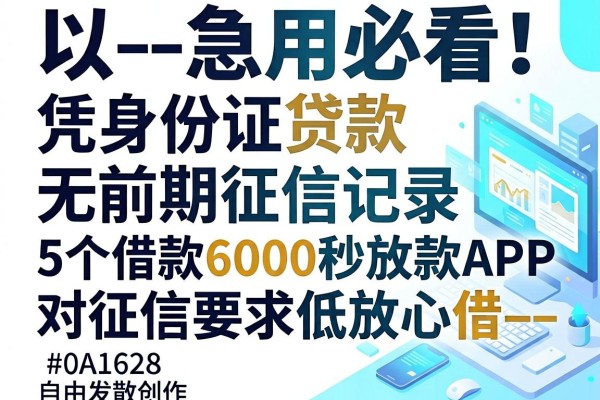 --急用必看！凭身份证贷款无前期征信记录，5个借款6000秒放款APP对征信要求低放心借--