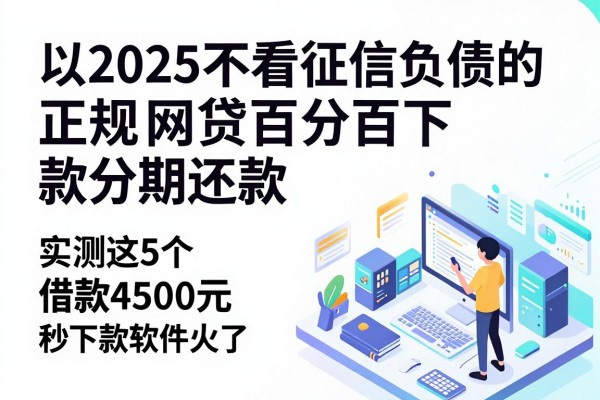 2025不看征信负债的正规网贷百分百下款分期还款，实测这5个借款4500元秒下款软件火了