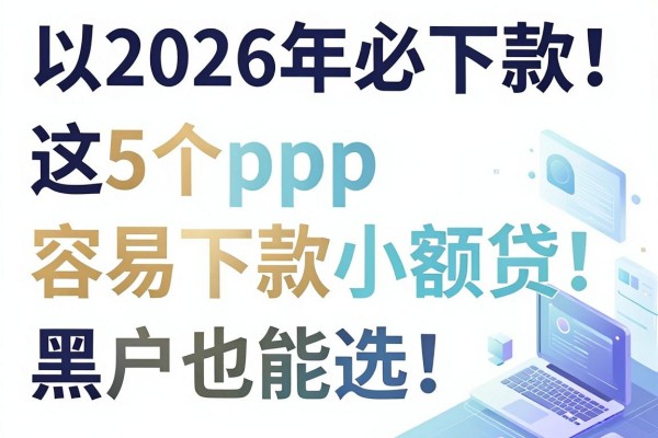 2026年必下款!这5个app容易下款小额贷,黑户也能选!