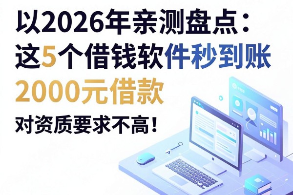2026年亲测盘点:这5个借钱软件秒到账,2000元借款对资质要求不高!