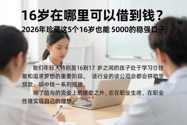 16岁在哪里可以借到钱?2026年珍藏这5个16岁也能借5000的稳妥口子