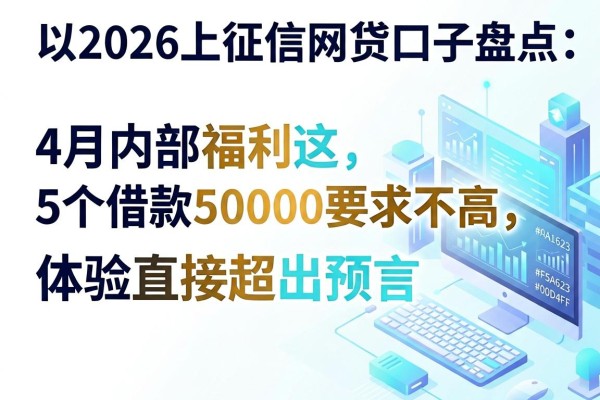 2026上征信网贷口子盘点：4月内部福利这5个借款50000要求不高，体验直接超出预期