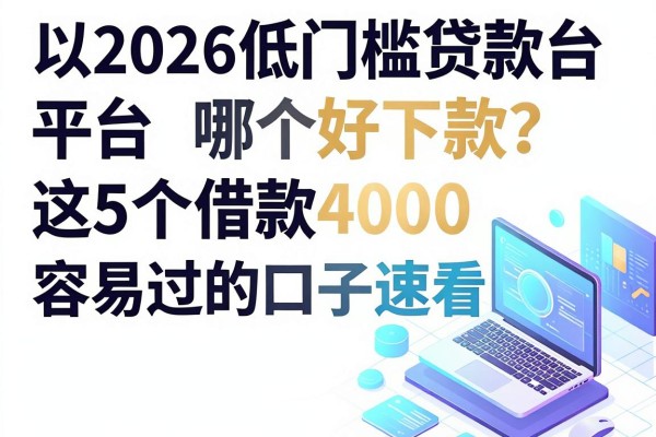 2026低门槛贷款平台哪个好下款?这5个借款4000容易过的口子速看