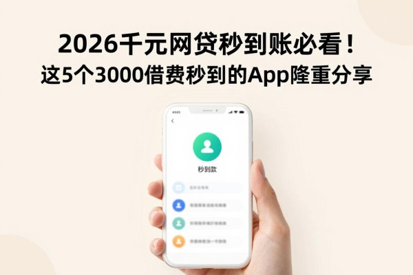 2026千元网贷秒到账必看!这5个3000借款秒到账的app隆重分享