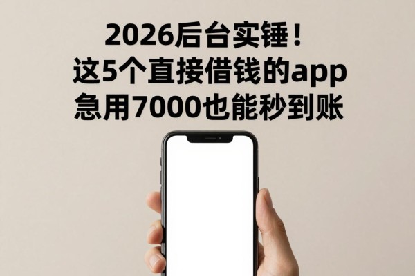 2026后台实锤!这5个直接借钱的app,急用7000也能秒到账