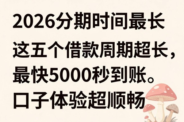 2026分期时间最长的网贷平台盘点:这五个借款周期超长、最快5000秒到账的口子体验超顺畅
