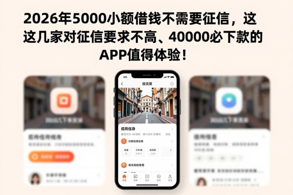 2026年5000小额借钱不需要征信，这几家对征信要求不高、4000元必下款的APP值得体验！