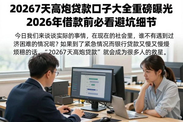 20267天高炮贷款口子大全重磅曝光！2026年借款前必看避坑细节