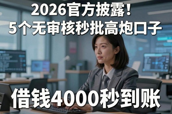 2026官方披露!5个无审核秒批高炮口子,借钱4000秒到账