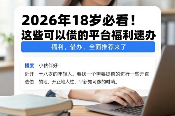 2026年18岁必看！这些可以借钱的平台福利速办，全面推荐来了