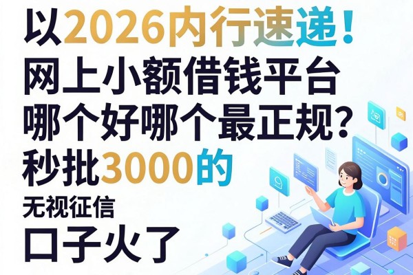 2026内行速递！网上小额借钱平台哪个好哪个最正规？这5个无视征信秒批3000的口子火了