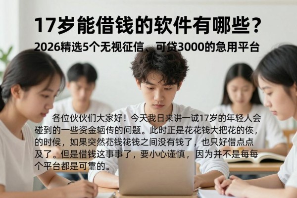 17岁能借钱的软件有哪些?2026精选5个无视征信、可贷3000的急用平台
