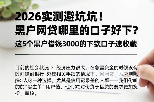 2026实测避坑!黑户网贷哪里的口子好下?这5个黑户借钱3000的下款口子速收藏