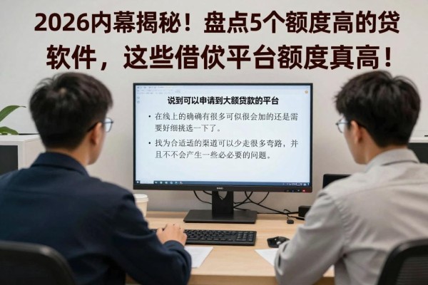 2026内幕揭秘!盘点5个额度高的贷款软件,这些借款平台额度真高!