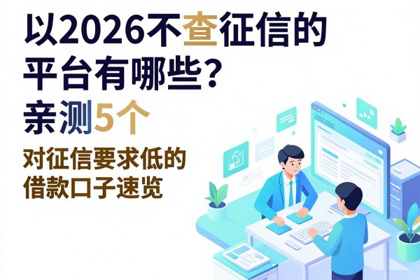 2026不查征信的平台有哪些?亲测5个对征信要求低的借款口子速览