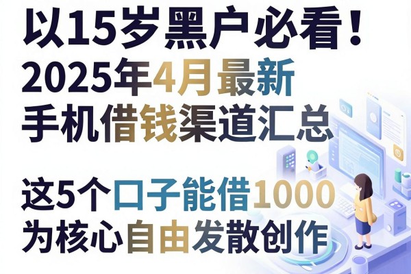 15岁黑户必看！2025年4月最新手机借钱渠道汇总，这5个口子能借1000
