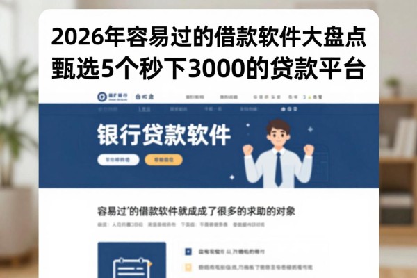 2026年容易过的借款软件大盘点!甄选5个秒下3000的贷款平台