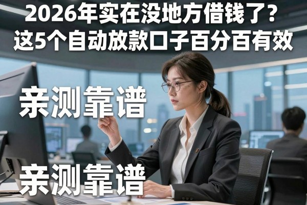 2026年实在没地方借钱了？这5个自动放款口子百分百有效，亲测靠谱！