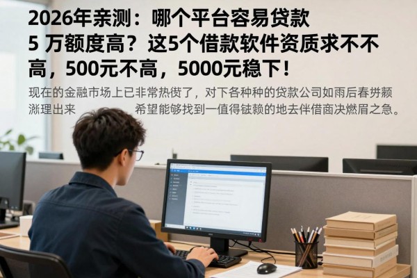 2026年亲测：哪个平台容易贷款5万额度高？这5个借款软件资质要求不高，5000元稳下！