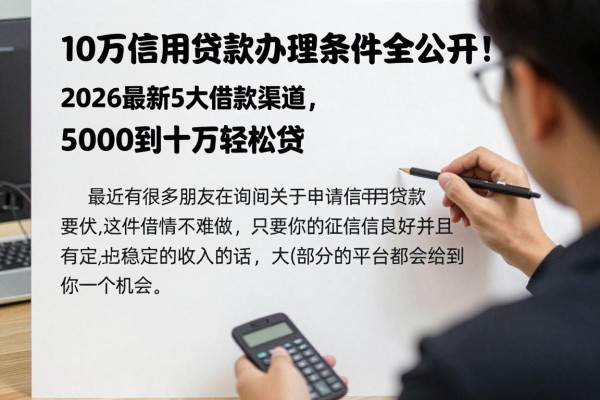 10万信用贷款办理条件全公开!2026最新5大借款渠道,5000到十万轻松贷