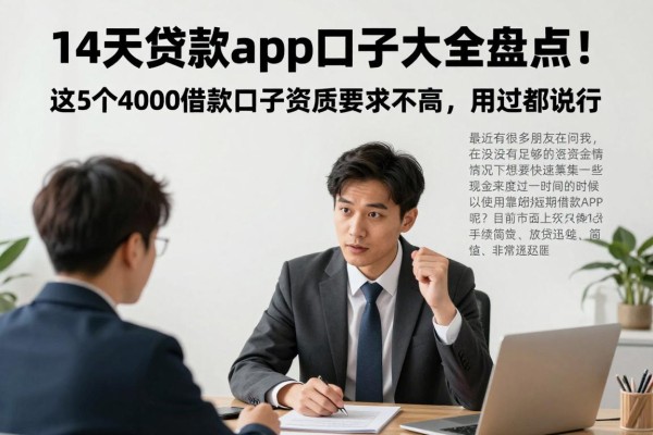 14天贷款app口子大全盘点!这5个4000借款口子资质要求不高,用过都说行