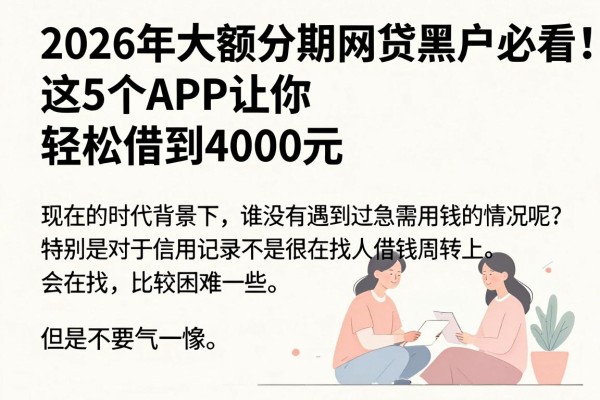 2026年大额分期网贷黑户必看！这5个APP让你轻松借到4000元