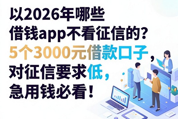 2026年哪些借钱app不看征信的?这5个3000元借款口子对征信要求低,急用钱必看!