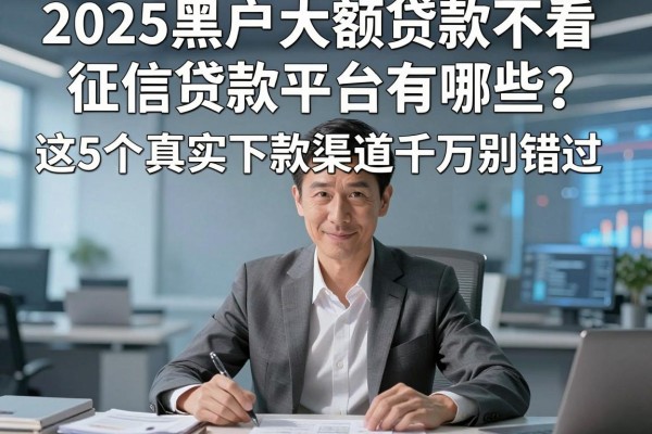 2025黑户大额贷款不看征信贷款平台有哪些?这5个真实下款渠道千万别错过!