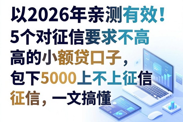 2026年亲测有效!5个对征信要求不高的小额贷口子,包下5000上不上征信一文搞懂