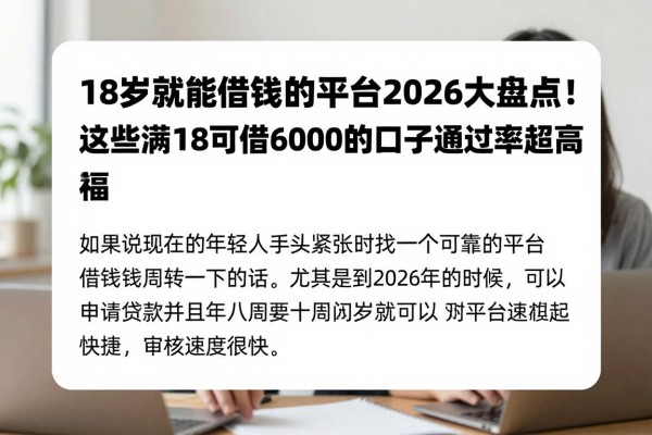 18岁就能借钱的平台2026大盘点!这些满18可借6000的口子通过率超高