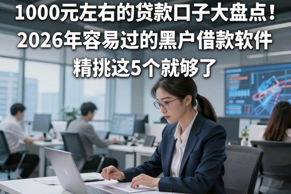 1000元左右的贷款口子大盘点!2026年容易过的黑户借款软件,精挑这5个就够了